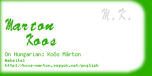 marton koos business card